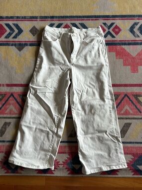 Banana Republic White Wide-Leg High-Rise Jeans